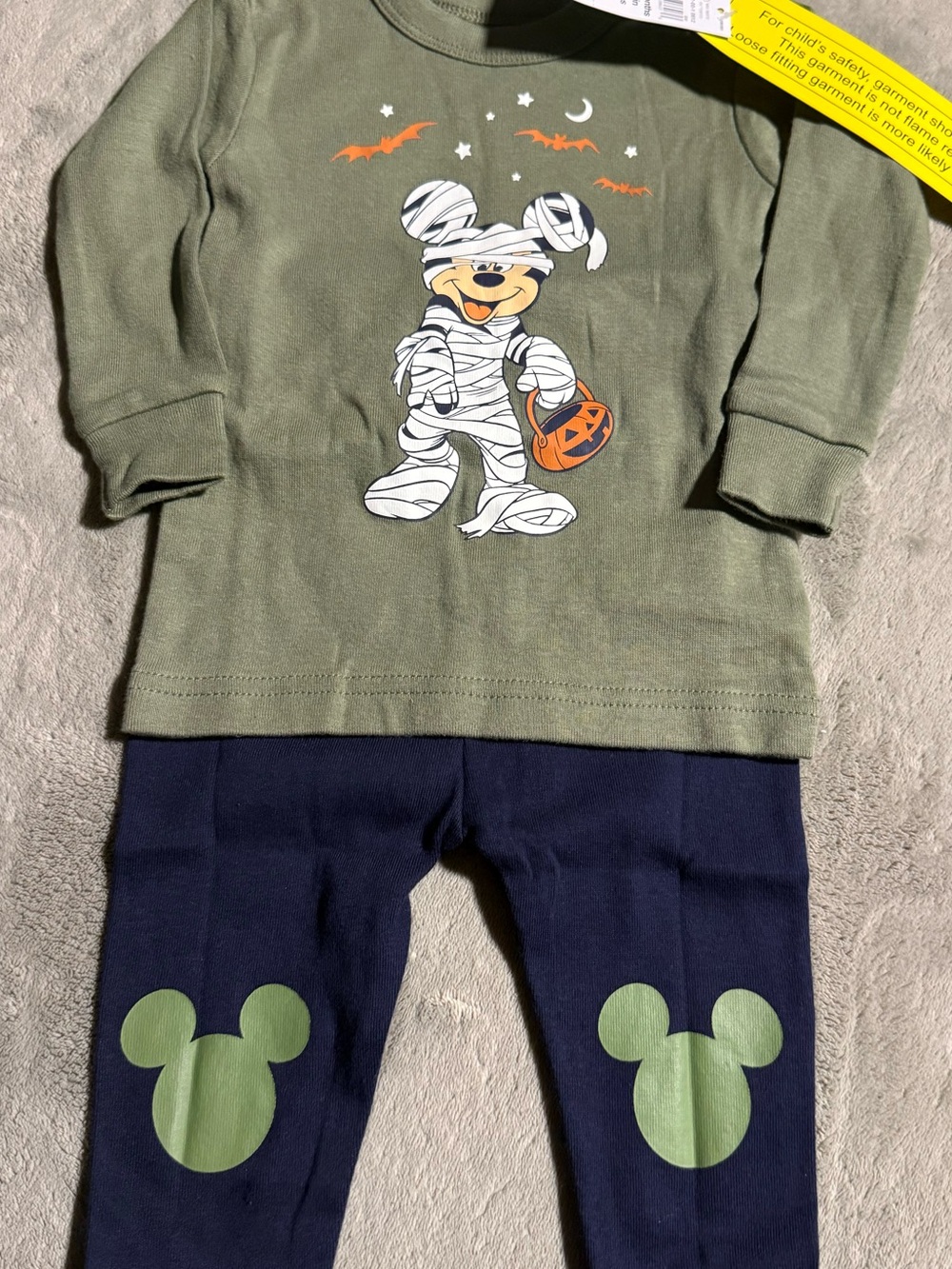 GAP Kids Olive Green Mickey Mummy Pajama Set
